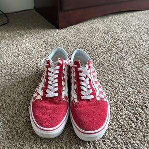 Red checkered vans men's 8.5